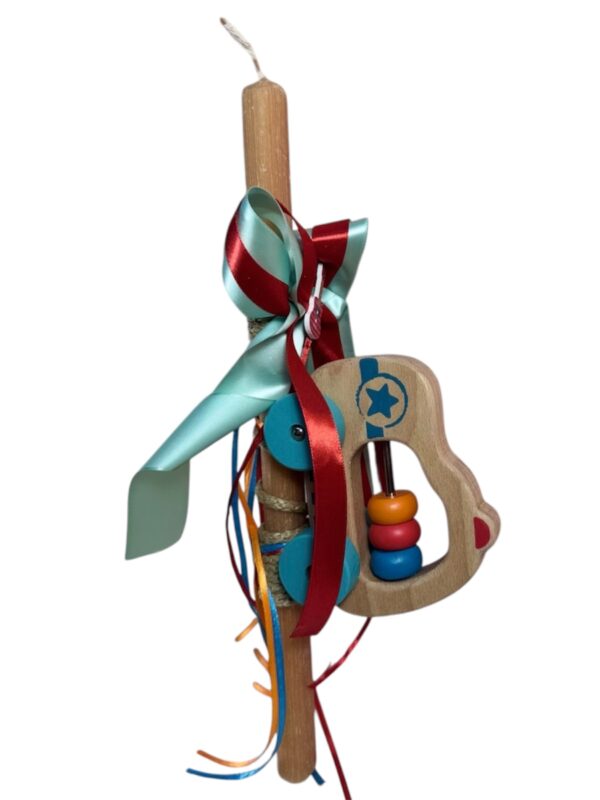 Λαμπάδα ξύλινο αυτοκινητάκι με δραστηριότητες 10 μηνών+